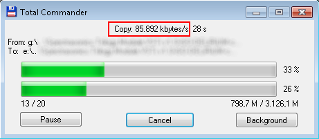kopiranje podataka normalnom brzinom